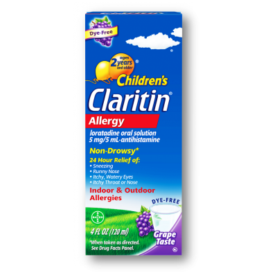 Claritine ® Children Syrup 24-Hour 1 mg / mL ( loratidine ) 100 mL